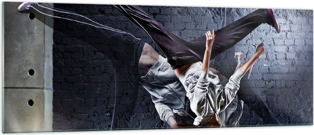 Bilder auf glas - Tänzer Mode Flip Mädchen - 140x50cm - Glasbilder - Wandbilder - Kunstdruck - zum Aufhängen bereit - Wanddekoration aus Glas - ...