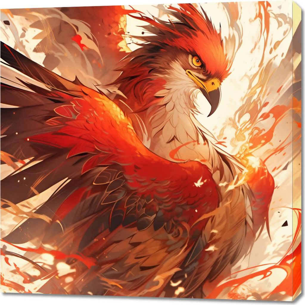 Bild 90x90cm Phönix: Wiedergeburt