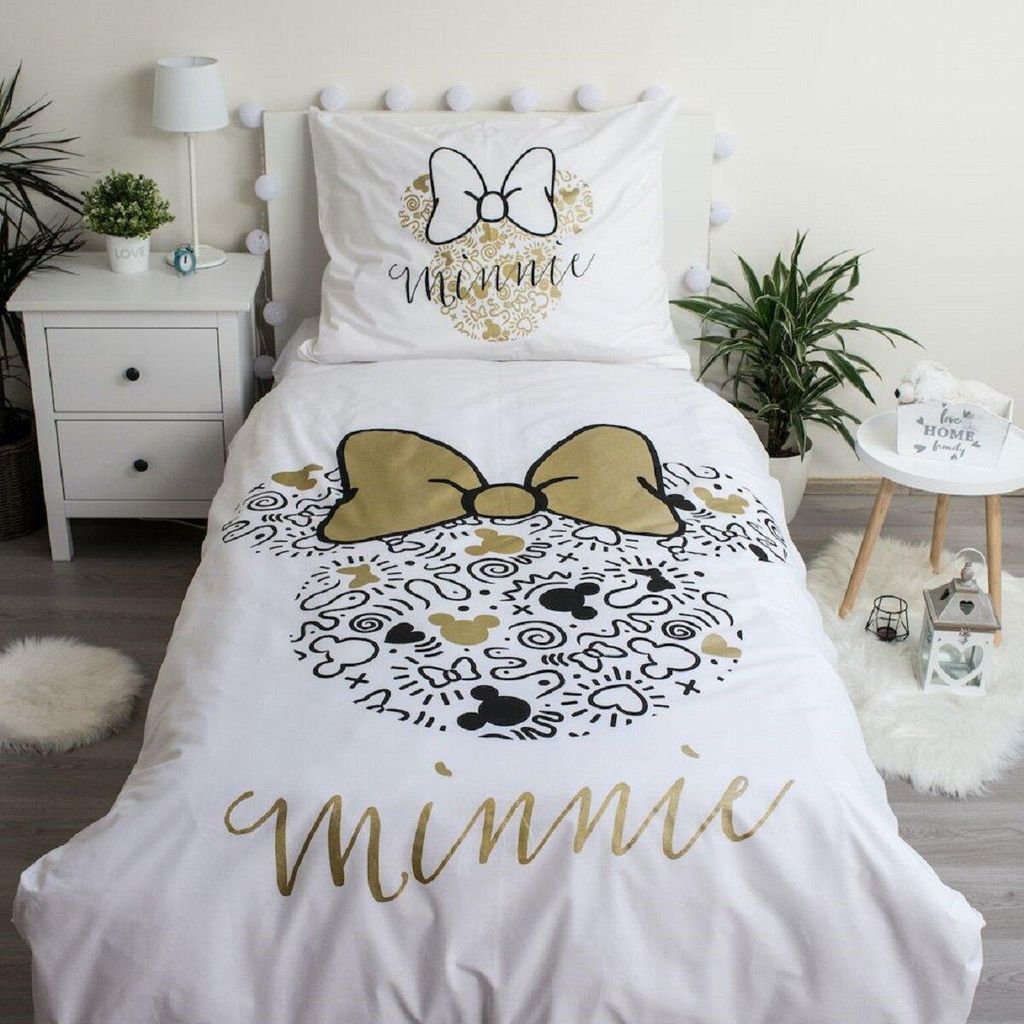 Dětské povlečení MINNIE GOLD bílé Rozměr povlečení: 70 x 90 Obrázek produktu 