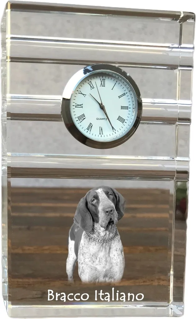 Art-Dog Orologio Cristallo Segugio Italiano | Alta Definizione Laser