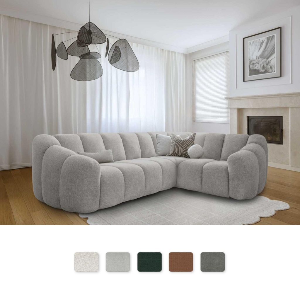 MIUFORM Shell L Sofa Armlehne RECHTS - 265x205 cm - Hellgrau - Modulsofa Couch