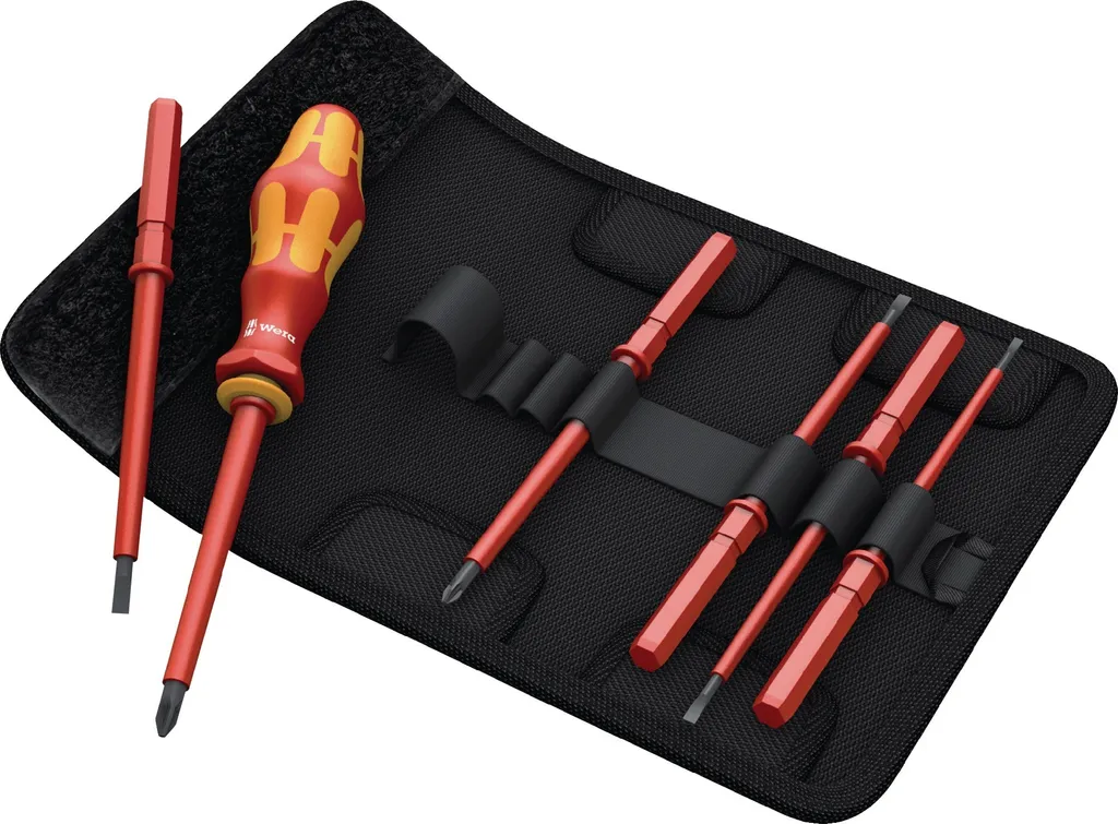 Wera 05006600001 Kraftform Kompakt VDE 7 TIE: Set Cacciaviti Isolati Professionali