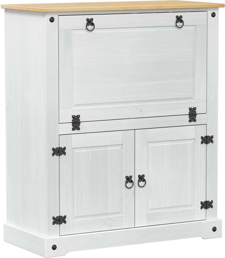 vidaXL Armoire à vin blanche 97 x 45 x 114 cm Bois de pin Image du produit 