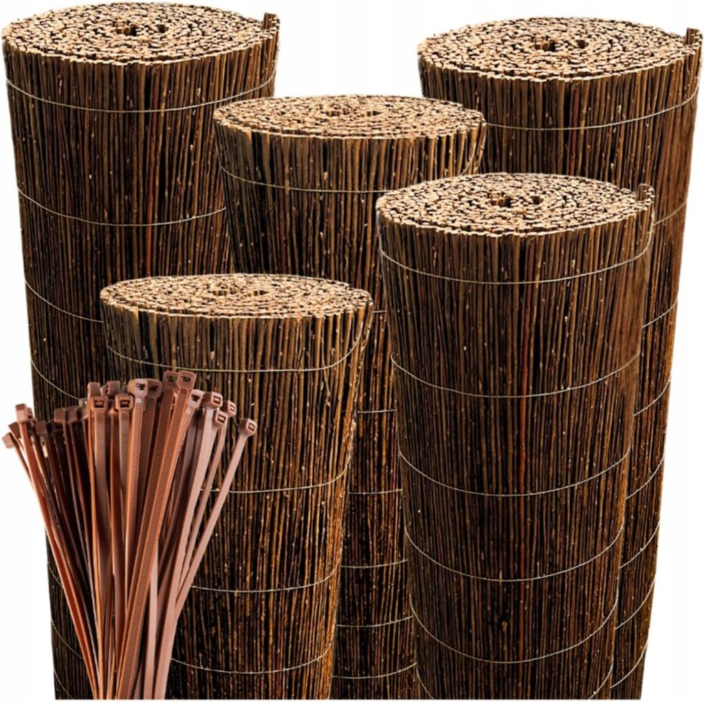 Weidenmatte 100 x 300 cm Gartenzaun Balkon Weidenzaun Zaun Windschutz & Sonnenschutz Balkonverkleidung Wetterfest Sichtschutzzaun Sichtschutzmatte