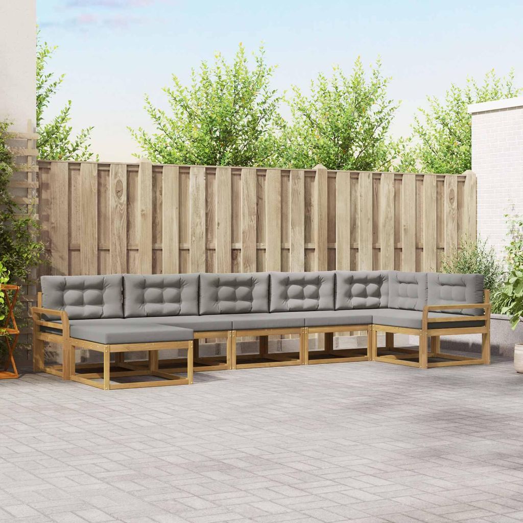 Möbel Outdoor-Sofagarnitur mit Kissen 7 pcs Weiß und HellgrauGartensofas - Gartensofas c2762