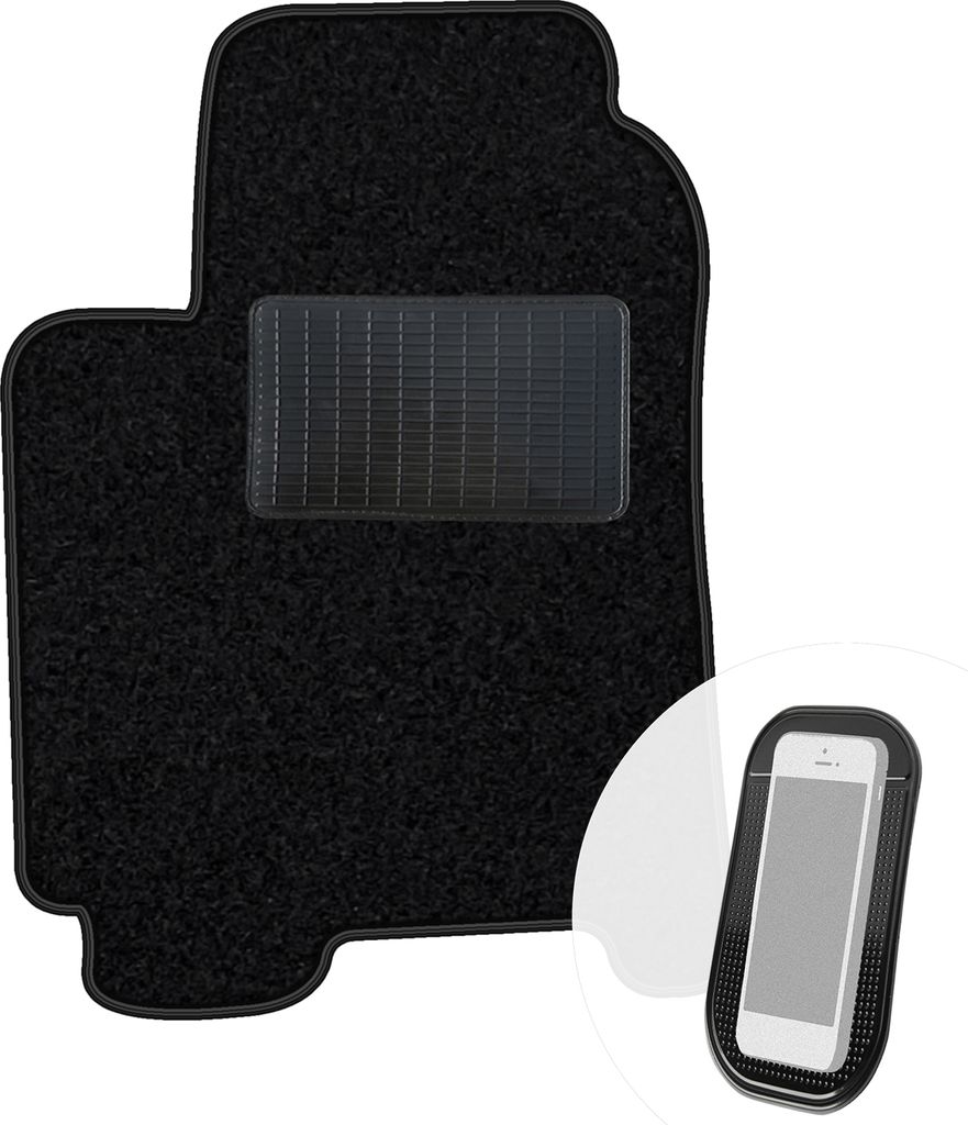 moto-MOLTICO Fahrer Fußmatte Auto Velours Fahrerseite Autoteppiche Schwarz Fahrermatte 1-teilig passend für Chevrolet Rezzo Daewoo Tacuma ab 2000
