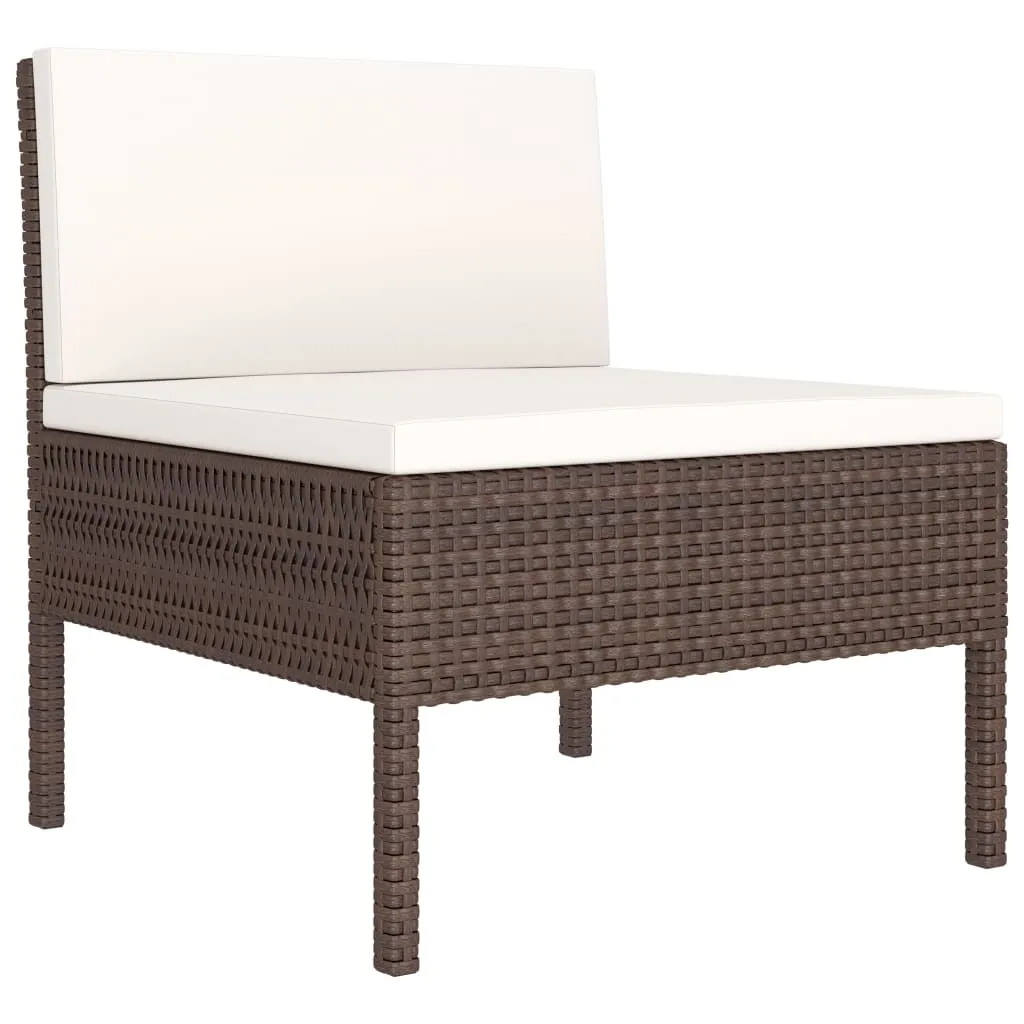 Set Divani Giardino 2 Posti vidaXL Poly Rattan Marrone - 4