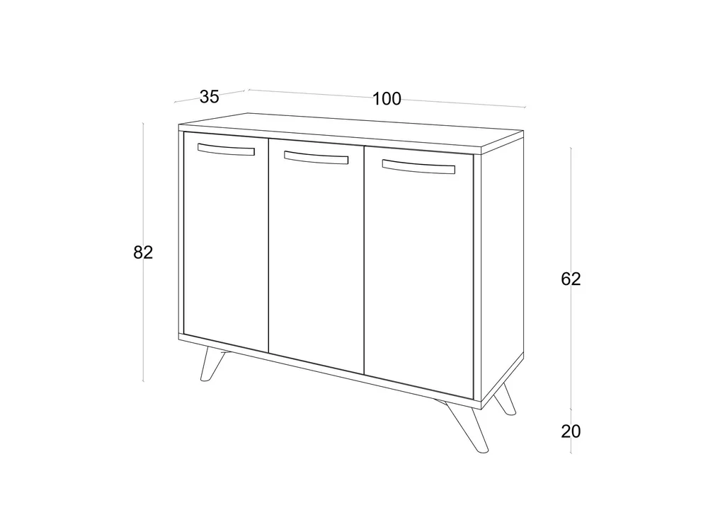 Buffet bas multifonctionnel Piffa décor Chêne et Anthracite moderne