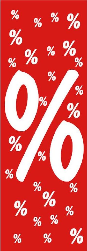 my choice Plakat 'Prozentzeichen' aus Papier, 48 x 138 cm, rot (1 Stück)