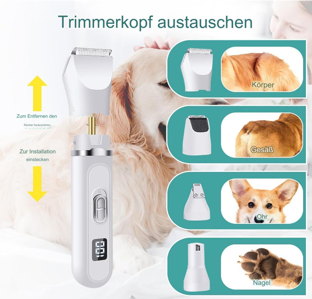 Leise Hundeschermaschine, Profi Schermaschine für Hunde Produktbild 6