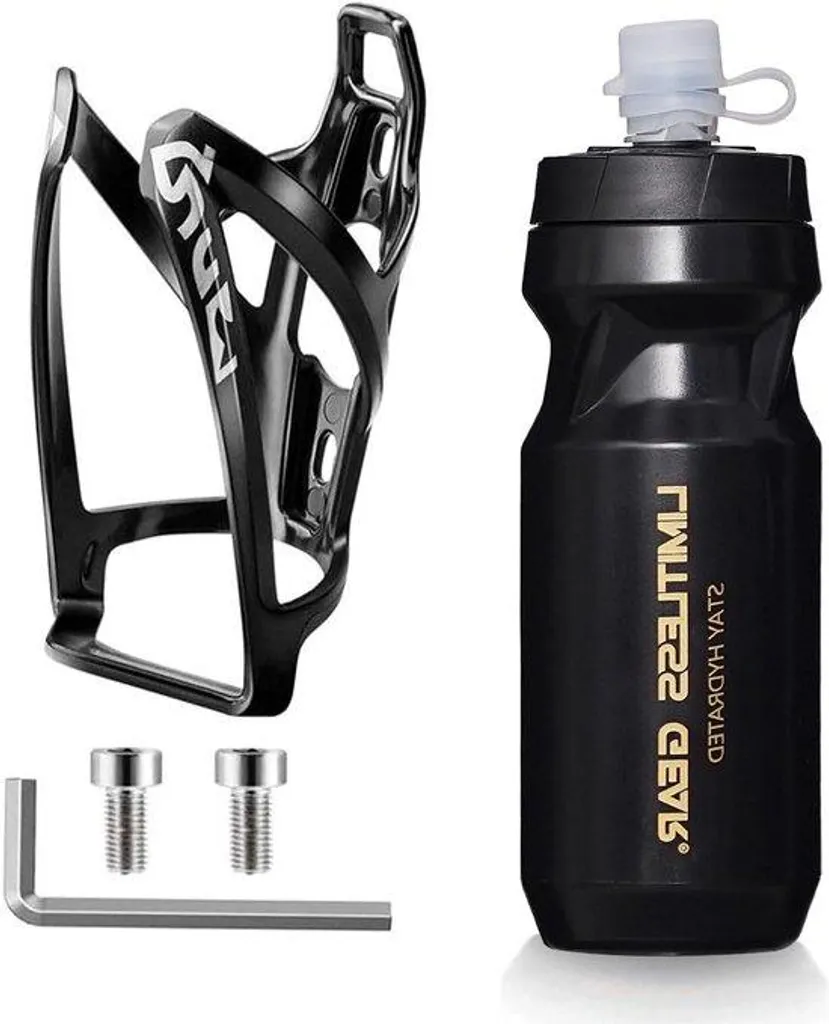Gourdes 620 ml pour randonnée et fitness lot de 2 noires légères sans BPA