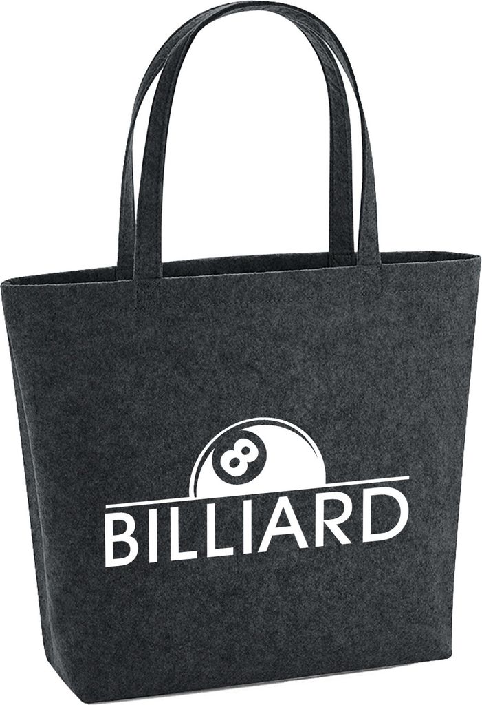 Huuraa Filzshopper Billard Snooker 22 Liter Charcoal Melange Filztasche Geschenkidee