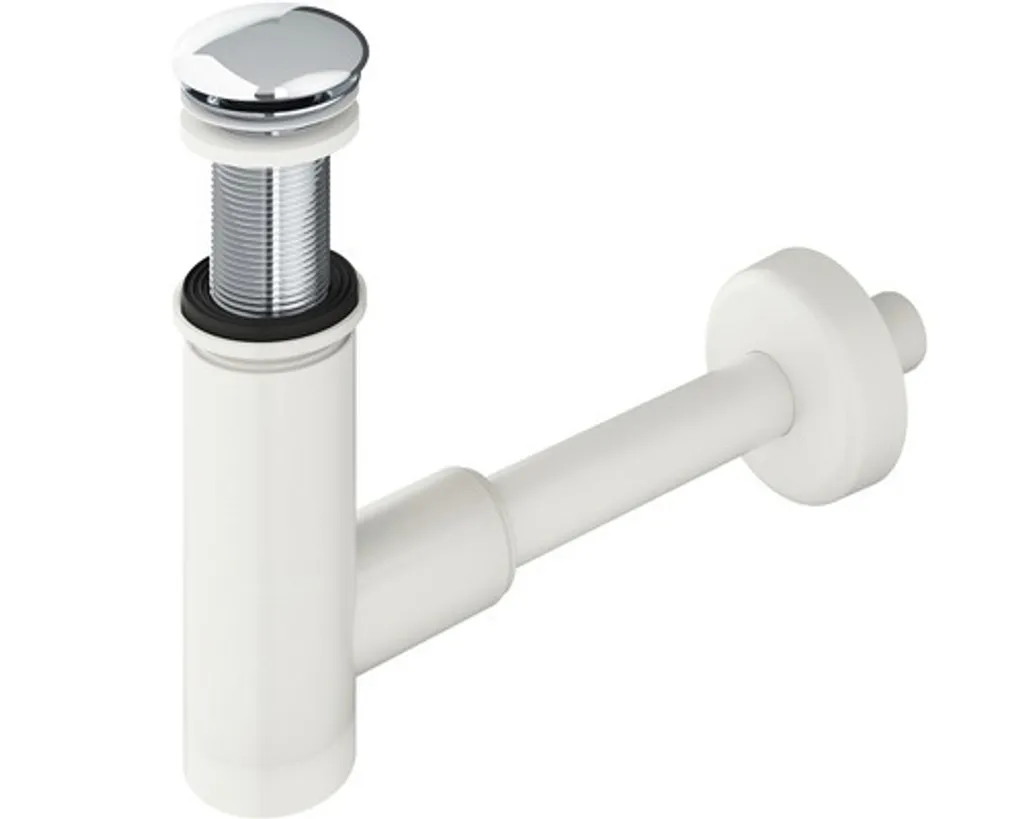 Sifone Design RAVAK X01723 Bianco/Cromo - Scarico Fisso per Lavabo