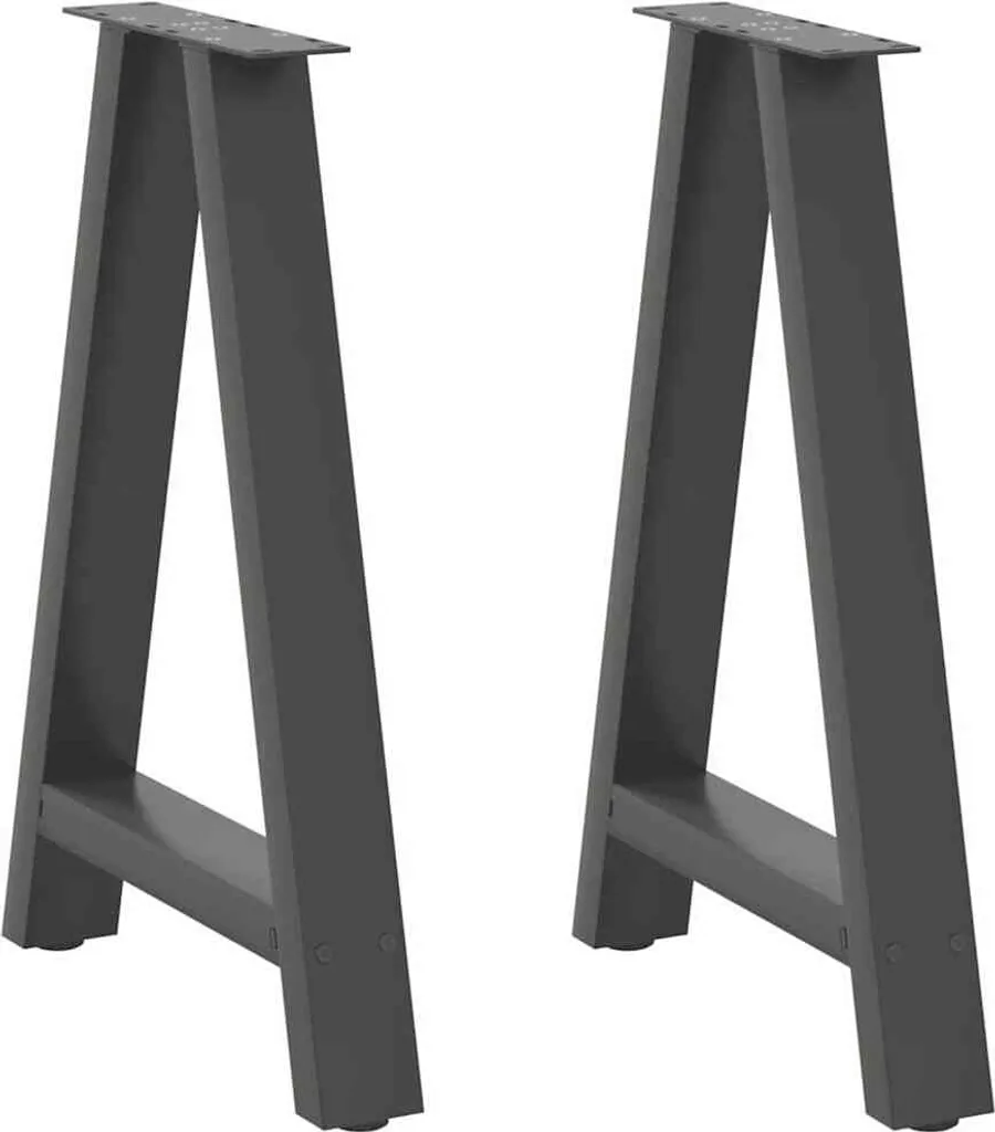 Supporti Tavolo A-Shape 60 cm Antracite | Gambe in Acciaio Vintage