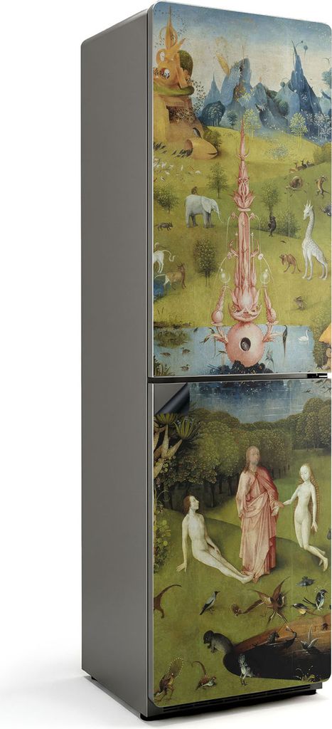Boschs Garten der Lüste – Magnetische Kühlschrank Abdeckung – Dekorfolie magnetisch Küche – Kühlschrank Magnet Deko – selbstklebende Ma...