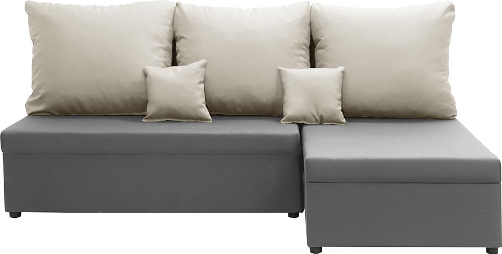 Ecksofa mit Schlaffunktion BODO - Hellgrau/Creme