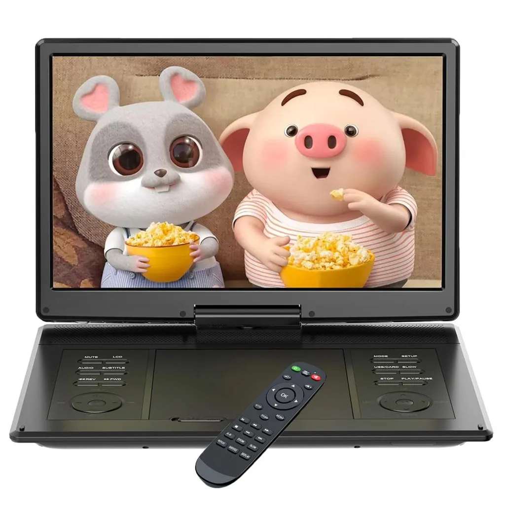 Lecteur DVD portable écran rotatif HD 14" autonome 6 heures de lecture