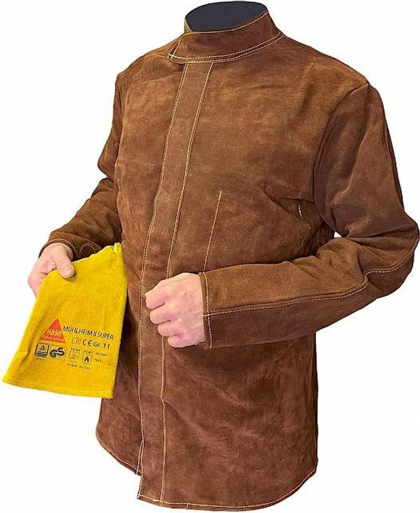 Hase Schweißerjacke aus Sebatanspaltleder "York Brown" M