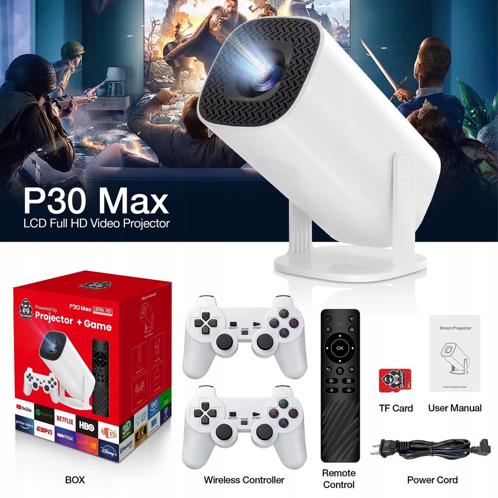 Projektor Android 11 P30Max 2 Paddy Gry Retro Telewizja Zdjęcie produktu 