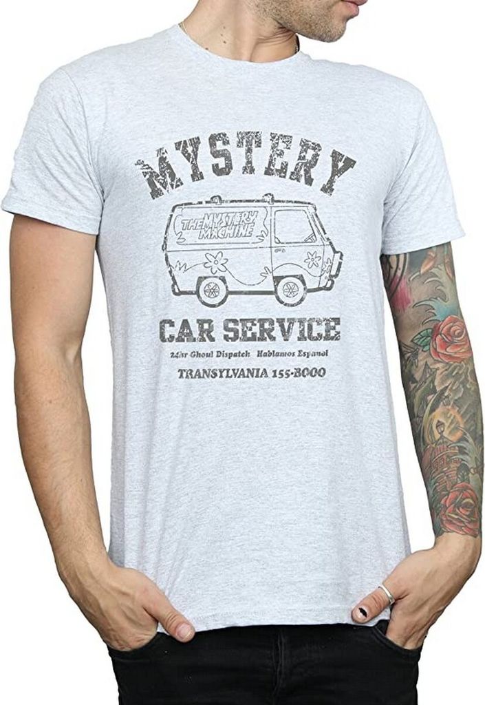 Scooby Doo - "Mystery Car Service" T-Shirt für Herren BI1723 (XXL) (Grau)
