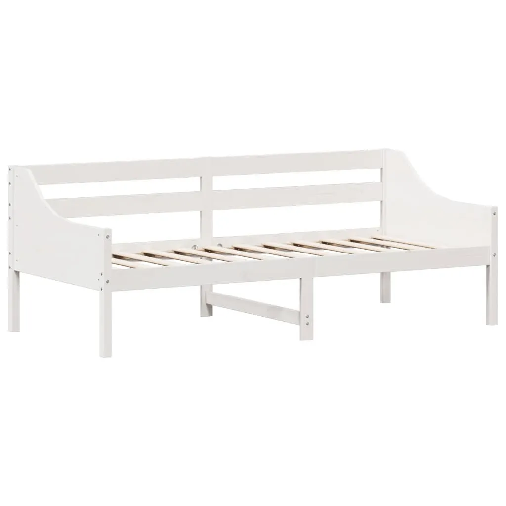 Lit de jour 80x200 cm blanc pin massif - Solution gain de place idéale