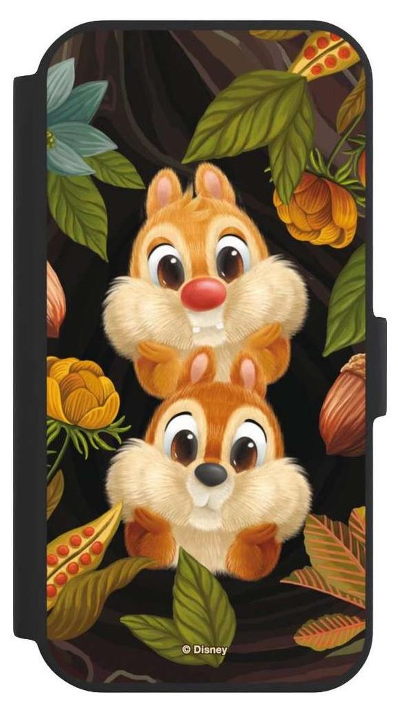 NIVOCASE Klapphülle für Apple iPhone 15 Handyhülle aus Kunst Leder NIVOflip schwarz Disney Offizielles Lizenzprodukt Chip und Chap