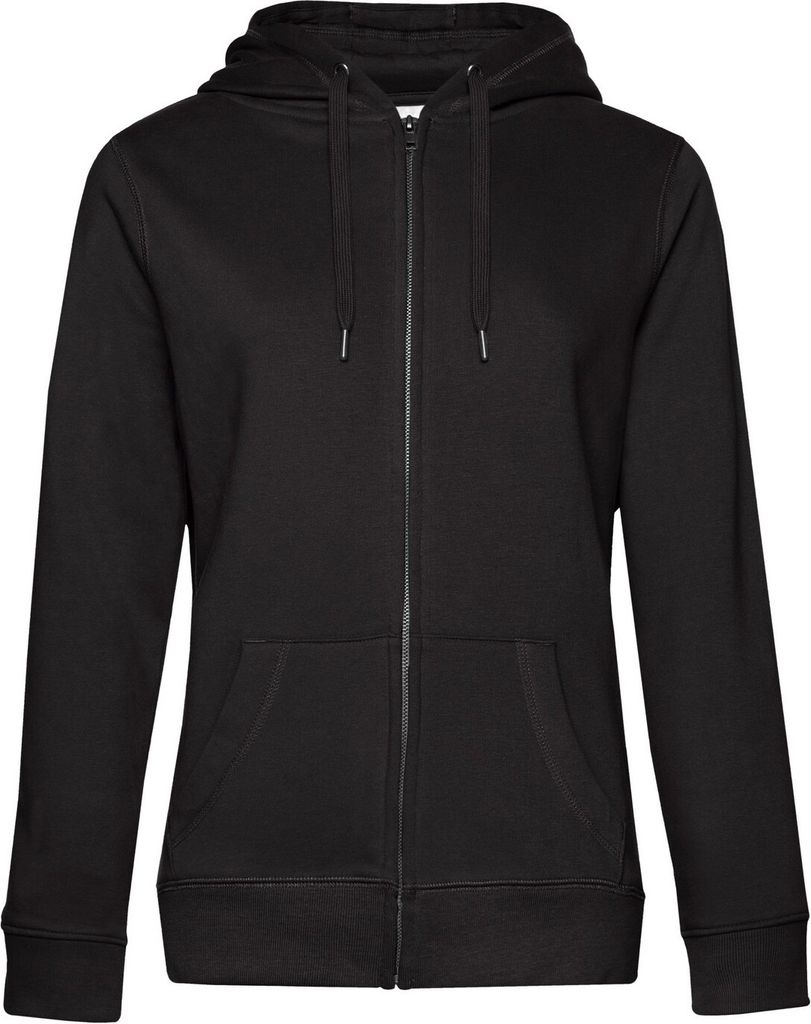 B&C - "Queen" Hoodie mit durchgehendem Reißverschluss für Damen RW10398 (XL) (Schwarz pur)