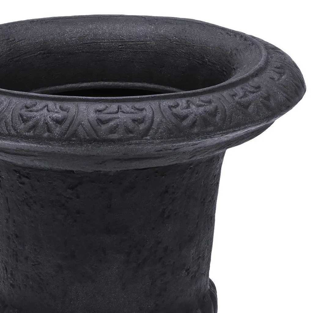 Pot de fleurs anthracite robuste effet pierre pour jardin et balcon - 5