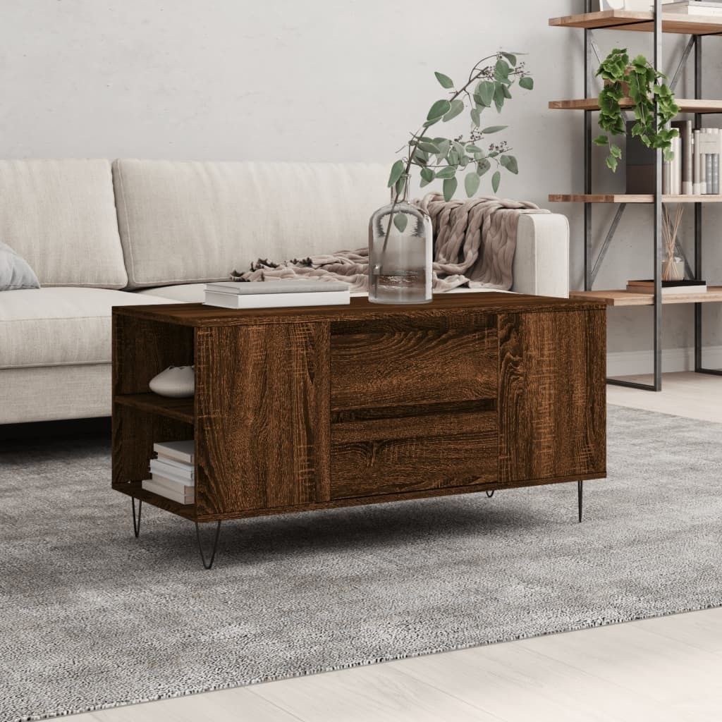 Maison Exclusive - Couchtisch Braun Eichen-Optik 102x44,5x50 cm Holzwerkstoff
