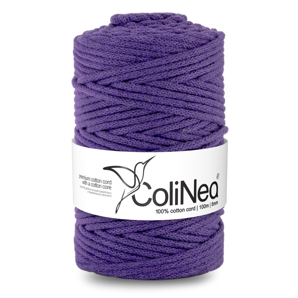 Geflochtene Baumwollkordel 5mm 100m Violett ColiNea mit Produktbild 