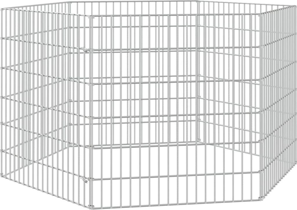 vidaXL Výbeh pre voľný výbeh 6-dielny 54x60 cm Pozinkované Obrázok produktu 