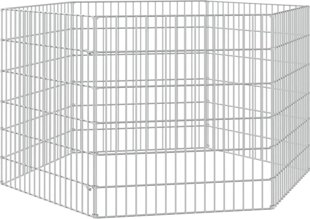 Enclos 6 pièces 54x60 cm en fer galvanisé pour petits animaux de jardin