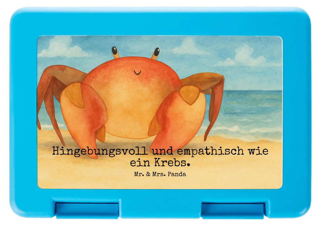 Mr. & Mrs. Panda Lunchbox Sternzeichen Krebs Design - Weiß - Geschenk, Snackbox, Krabbe, Krebse, Bento Box, Bentobox, Vesperbox, Butterbrotdose, M...