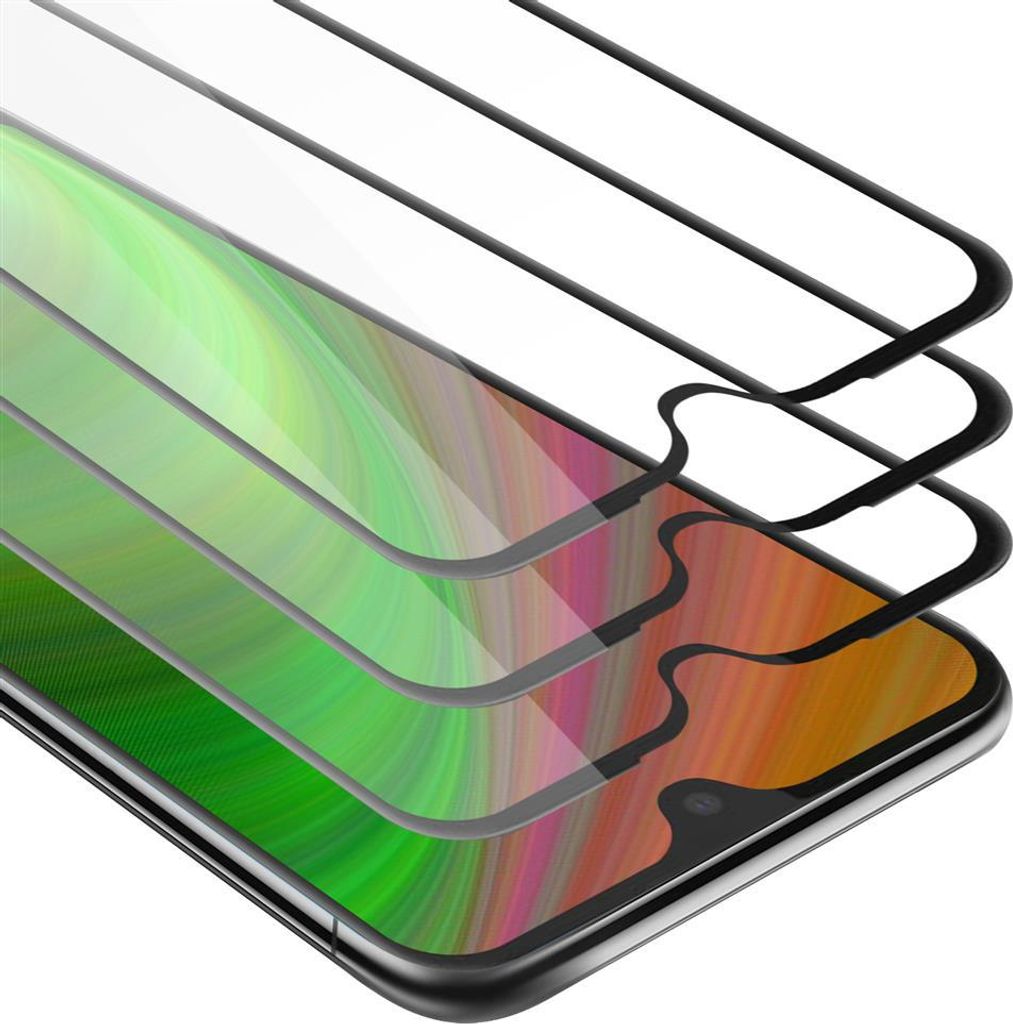 Cadorabo 3x Vollbild Panzer Folie für Motorola MOTO G7 / G7 PLUS Schutzfolie in Schwarz Tempered Display-Schutzglas