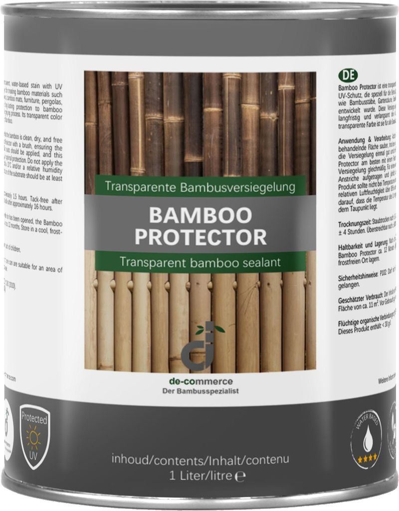 Bambus Pflege Bamboo PROTECTOR transparente Versiegelung mit UV-Schutz 1 Liter