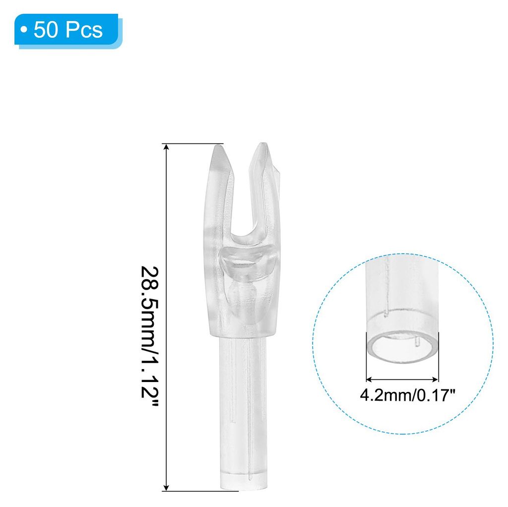 Bogenschie?nocken 4,2 mm 0,165", 50 Stš¹ck Pfeil Nocken Kunststoff Transparente Einfš¹ge Pfeilnocken Ersatz fš¹r Jagdpfeile Recurvebogen Comp...