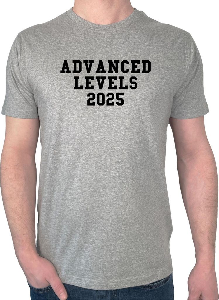 Huuraa Herren T-Shirt Advanced Levels 2025 Abschluss Großbritannien M Sport Grey Bio Baumwolle Fairtrade Herrenshirt Geschenkidee