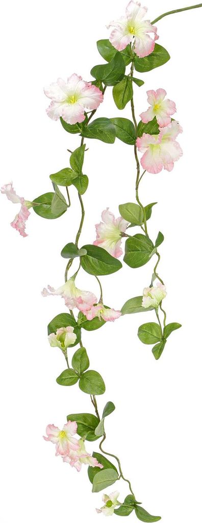 artplants.de Kunstblume Petunien Zweig Marthe, rosa-grün, 130cm - Künstliche Petunie