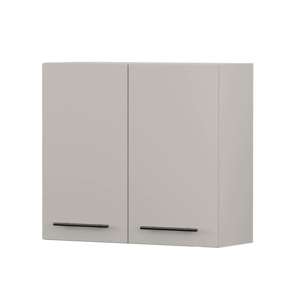 Armoire murale cuisine INEZ V cachemire 80 cm avec poignées noires