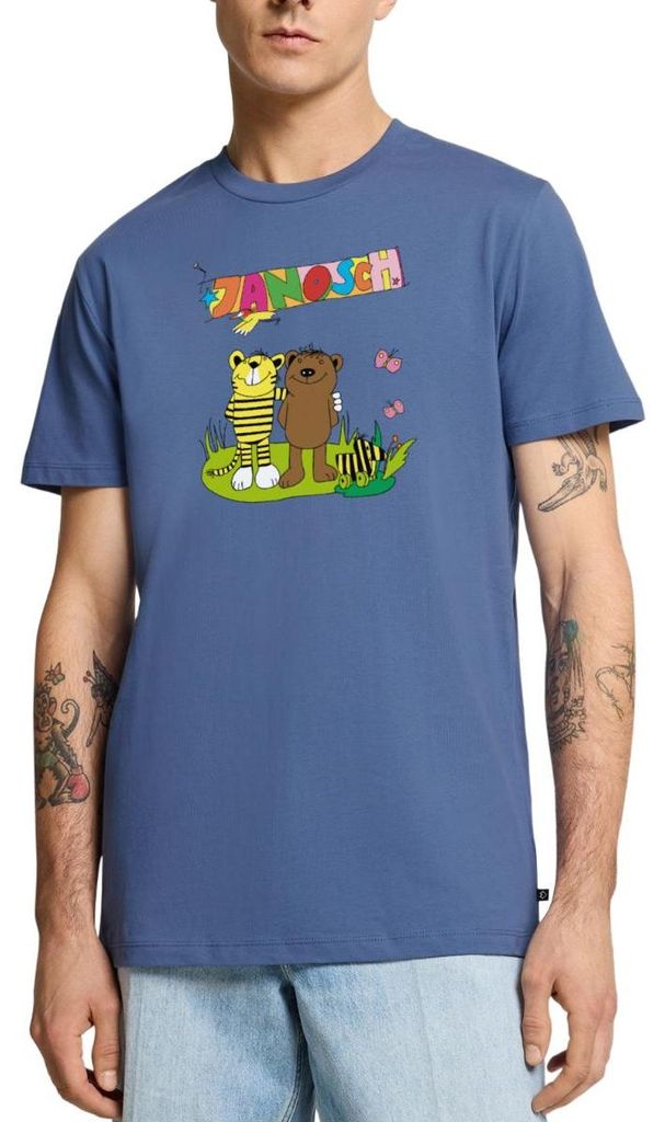 Spreadshirt Janosch Tiger und Bär Freundschaft Männer Premium T-Shirt, 5XL, Taubenblau
