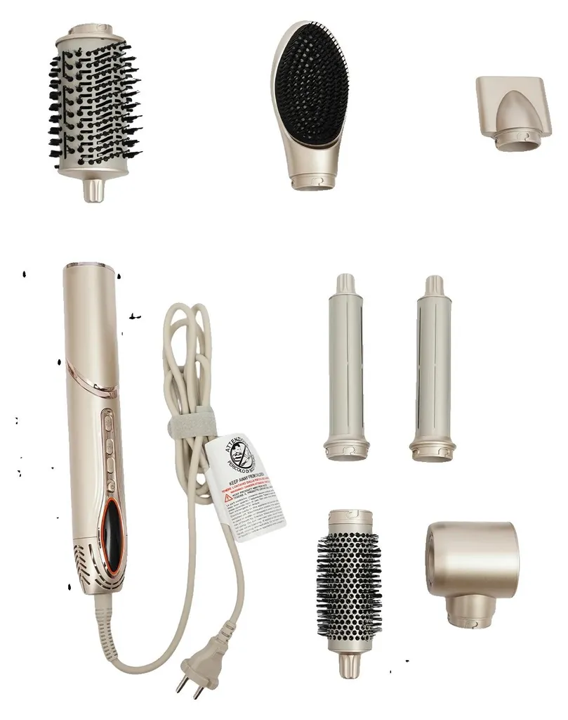 Sèche-cheveux polyvalent champagne pour coiffage rapide à domicile
