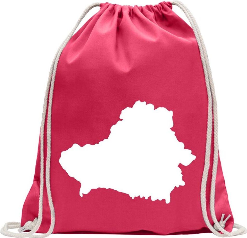 Kiwistar - Turnbeutel - pink - Belarus - Weißrussland - Fun Rucksack Sport Beutel Gymsack Baumwolle mit Ziehgurt
