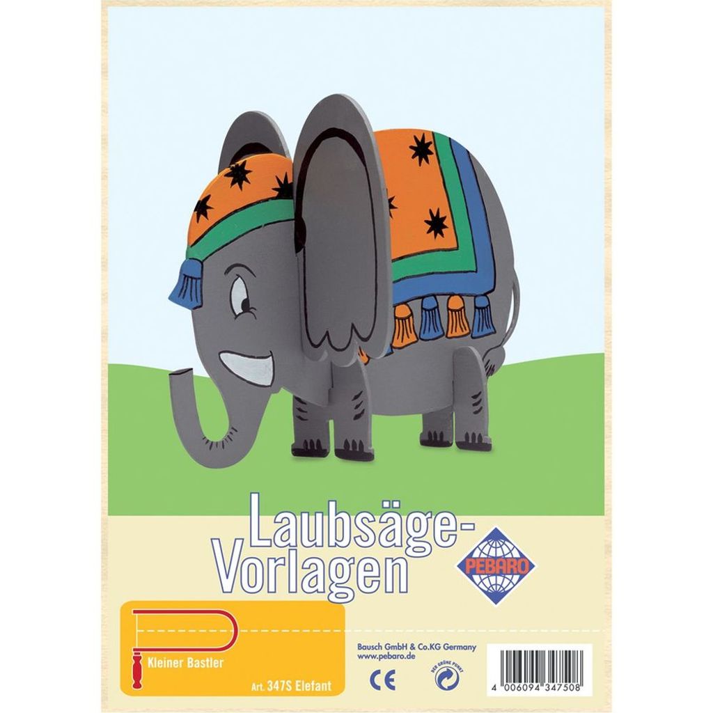 PEBARO Laubsägevorlage Elefant, 3D Figur