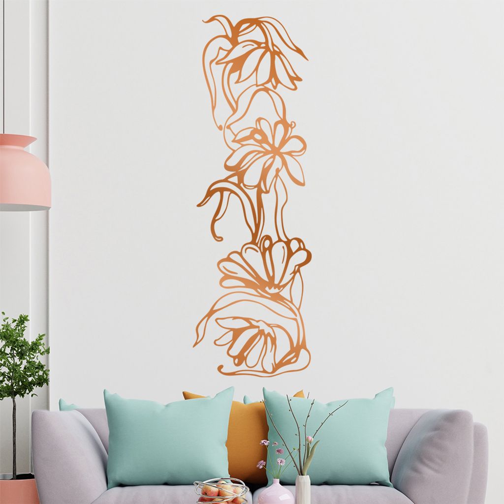 Blumen - Ranken Wandtattoo in 6 Größen - Wandaufkleber Wall Sticker - Dekoration, Küche, Wohnzimmer, Schlafzimmer, Badezimmer