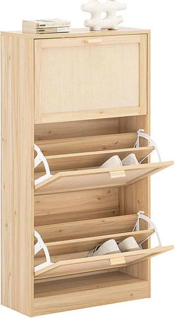 Meuble à chaussures Rootz en bambou naturel avec système anti-basculement