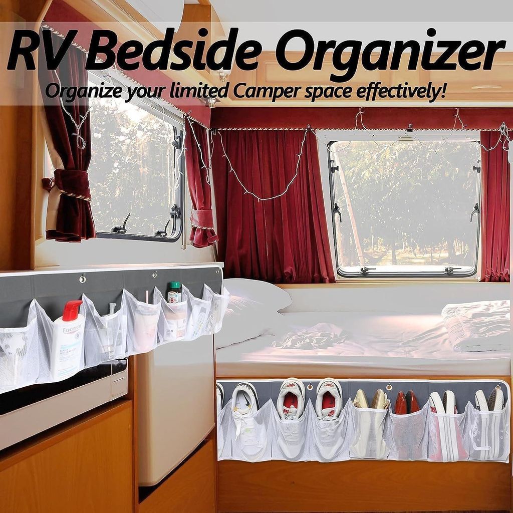 INF RV Camper 8-Taschen Hängeorganizer - Vliesstoff Schuhaufbewahrungstasche Schwarz