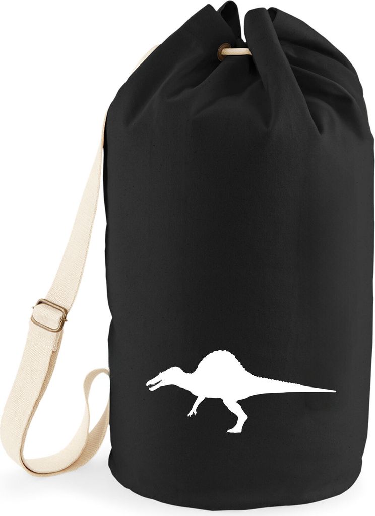 Huuraa Seesack Spinosaurus Dinosaurier 20 Liter Black Baumwolle Rucksack Geschenkidee