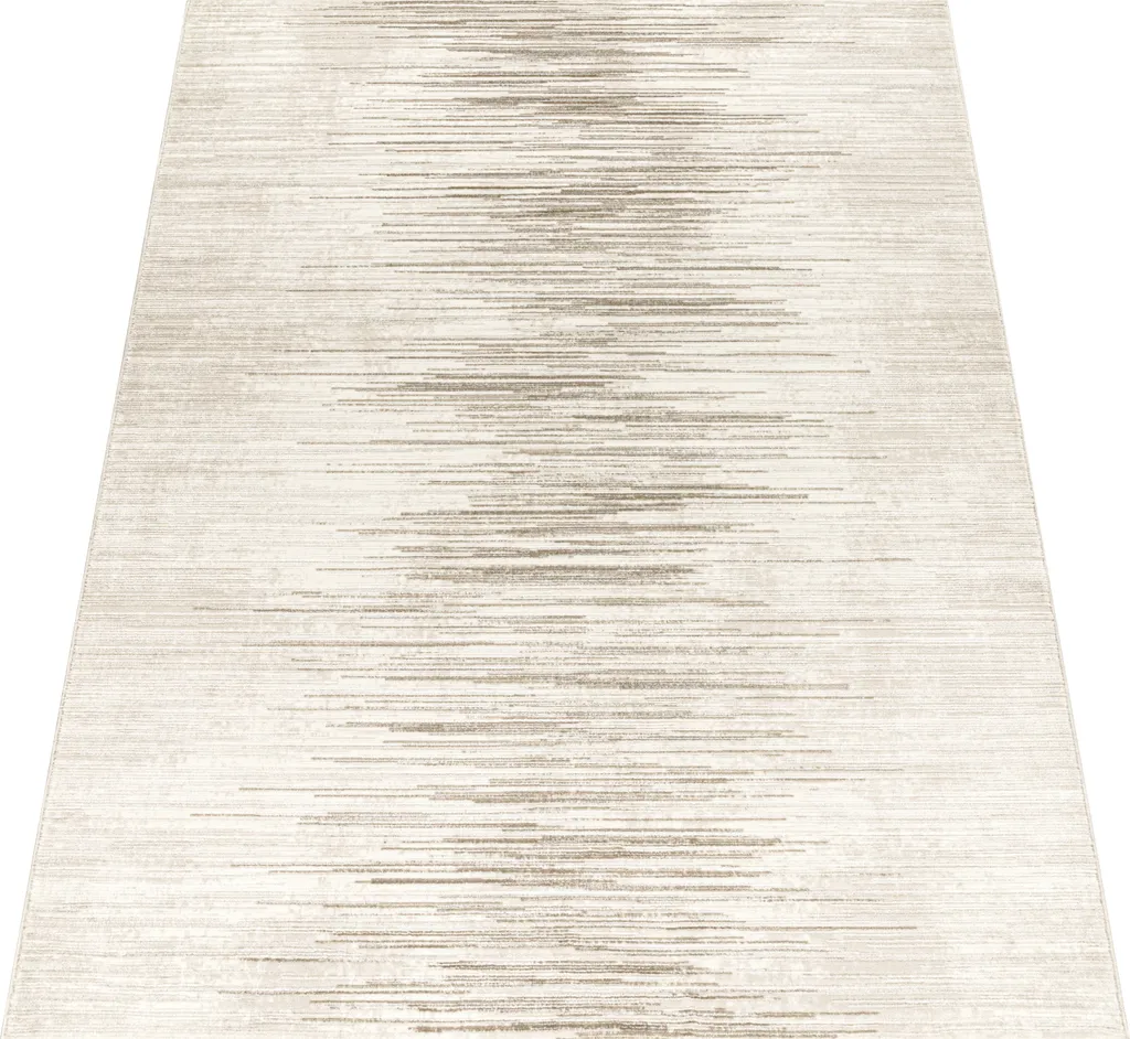 Tapis Salon Scandinave Crème à Effet 3D - Poils Courts Doux 120x170