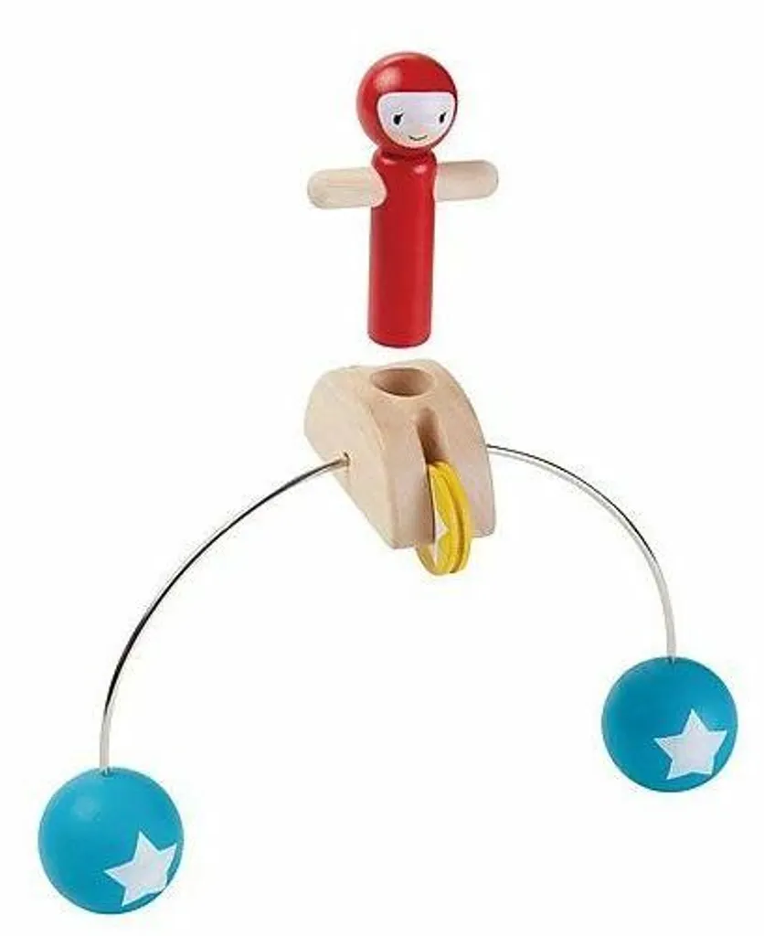 Acrobate équilibriste articulé en bois - Figurine d'artiste de cirque