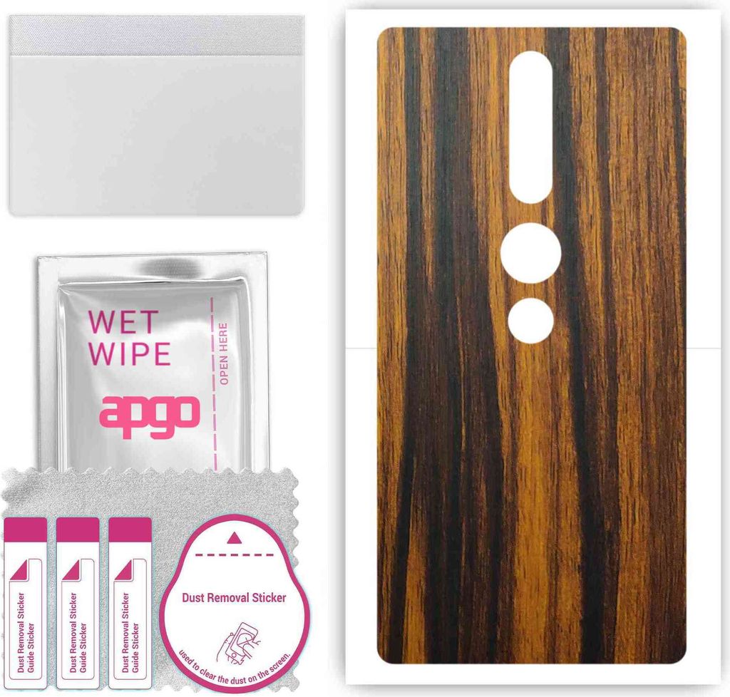 apgo Rückseite Schutzfolie, Skin, kompatibel mit Lenovo Phab2 Pro, Hinten Displayschutzfolie aus Vinylfolie, kratzfest, einfache Montage - Tigerwood